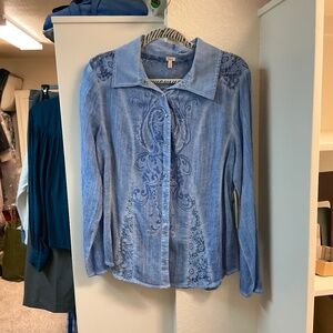 Long sleeved button down top